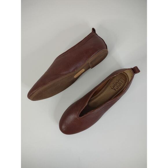 Lucca Lane Bayla Brown Leather Casual Slip On Flats Shoes US Women's 6M - Picture 2 of 10